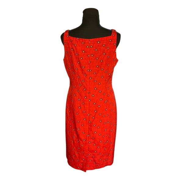 Banu Paris Silk Blend Sheath Dress and Jacket Size 8 Vintage NWT Holiday Hearts - Picture 6 of 16